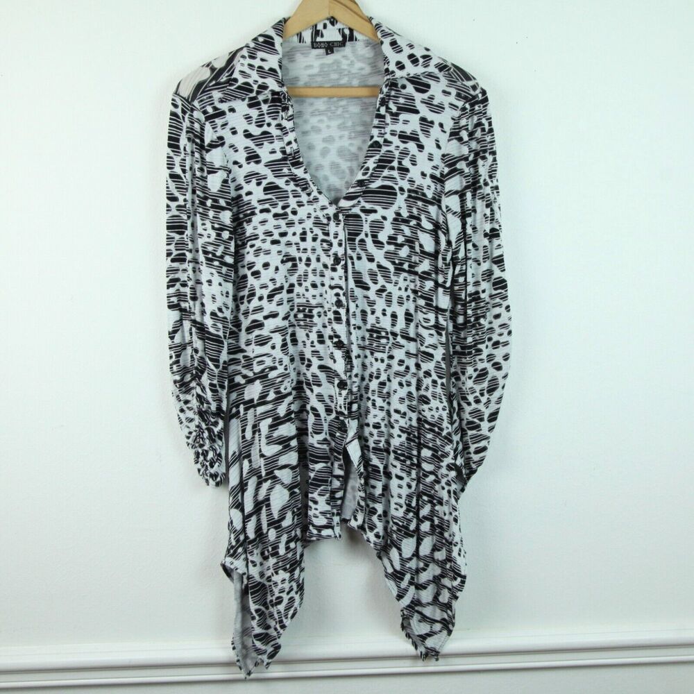 Vintage M L Tunic Bandana Hem Fairy Y2K Quirky Abstract Asymmetric‎ Artsy Funky